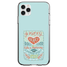 DistinctInk® Clear Shockproof Hybrid Case for Apple iPhone / Samsung Galaxy / Google Pixel - Proverbs 17:22 - A Merry Heart Does Good