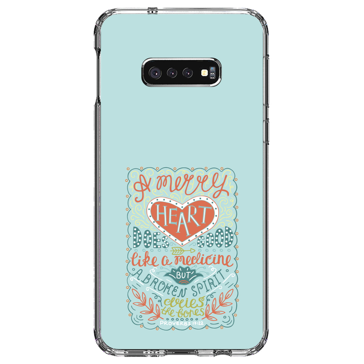 Proverbs 17:22, A Merry Heart Does Good Clear Shockproof iPhone Case, view 18