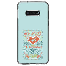 DistinctInk® Clear Shockproof Hybrid Case for Apple iPhone / Samsung Galaxy / Google Pixel - Proverbs 17:22 - A Merry Heart Does Good