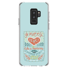 DistinctInk® Clear Shockproof Hybrid Case for Apple iPhone / Samsung Galaxy / Google Pixel - Proverbs 17:22 - A Merry Heart Does Good