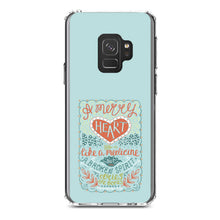 DistinctInk® Clear Shockproof Hybrid Case for Apple iPhone / Samsung Galaxy / Google Pixel - Proverbs 17:22 - A Merry Heart Does Good
