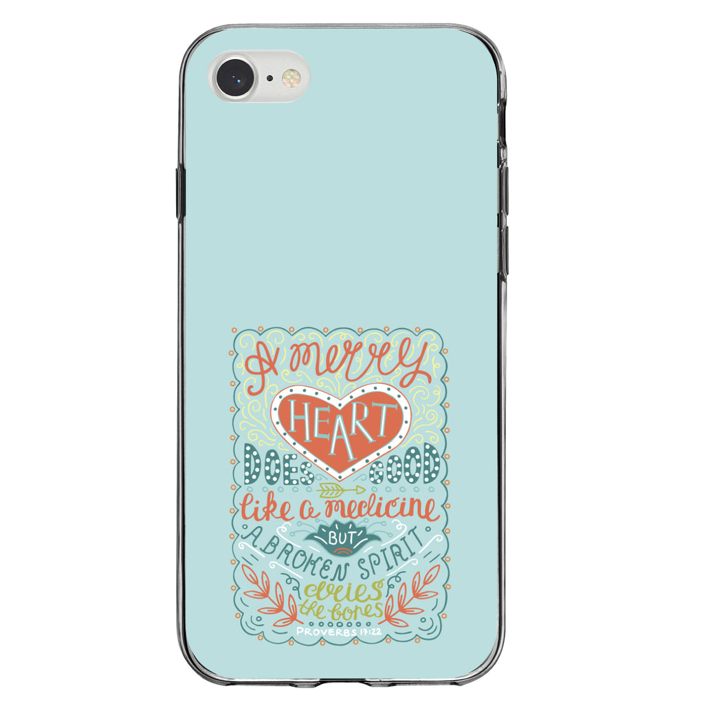 Proverbs 17:22, A Merry Heart Does Good Clear Shockproof iPhone Case, view 5