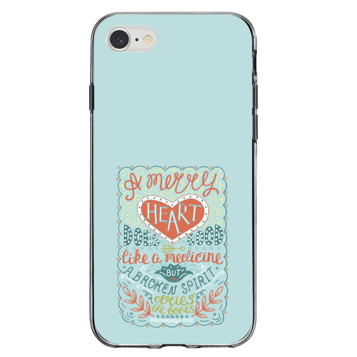 Proverbs 17:22, A Merry Heart Does Good Clear Shockproof iPhone Case, view 5
