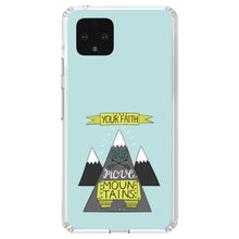 DistinctInk® Clear Shockproof Hybrid Case for Apple iPhone / Samsung Galaxy / Google Pixel - Your Faith Can Move Mountains