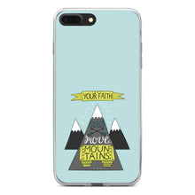 DistinctInk® Clear Shockproof Hybrid Case for Apple iPhone / Samsung Galaxy / Google Pixel - Your Faith Can Move Mountains