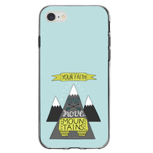 DistinctInk® Clear Shockproof Hybrid Case for Apple iPhone / Samsung Galaxy / Google Pixel - Your Faith Can Move Mountains