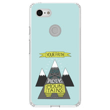 DistinctInk® Clear Shockproof Hybrid Case for Apple iPhone / Samsung Galaxy / Google Pixel - Your Faith Can Move Mountains
