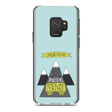 DistinctInk® Clear Shockproof Hybrid Case for Apple iPhone / Samsung Galaxy / Google Pixel - Your Faith Can Move Mountains