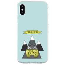 DistinctInk® Clear Shockproof Hybrid Case for Apple iPhone / Samsung Galaxy / Google Pixel - Your Faith Can Move Mountains