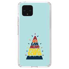DistinctInk® Clear Shockproof Hybrid Case for Apple iPhone / Samsung Galaxy / Google Pixel - A Faith Can Moves Mountains