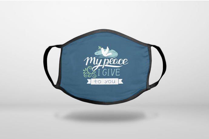 My Peace I Give To You - Dove - 3-Ply Reusable Soft Face Mask Covering, Unisex, Cotton Inner Layer
