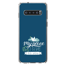 DistinctInk® Clear Shockproof Hybrid Case for Apple iPhone / Samsung Galaxy / Google Pixel - My Peace I Give To You - Dove