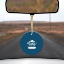 DistinctInk® Hanging Ceramic Christmas Tree Ornament with Gold String - Great Gift / Present - 2 3/4 inch Diameter - My Peace I Give To You - Dove