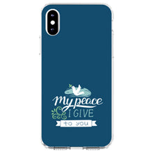 DistinctInk® Clear Shockproof Hybrid Case for Apple iPhone / Samsung Galaxy / Google Pixel - My Peace I Give To You - Dove