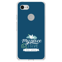 DistinctInk® Clear Shockproof Hybrid Case for Apple iPhone / Samsung Galaxy / Google Pixel - My Peace I Give To You - Dove