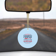 DistinctInk® Hanging Ceramic Christmas Tree Ornament with Gold String - Great Gift / Present - 2 3/4 inch Diameter - James 5:16 - Effective Fervent Pray of a Righteous Man