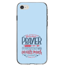DistinctInk® Clear Shockproof Hybrid Case for Apple iPhone / Samsung Galaxy / Google Pixel - James 5:16 - Effective Fervent Pray of a Righteous Man
