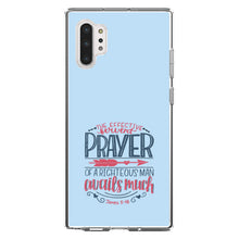 DistinctInk® Clear Shockproof Hybrid Case for Apple iPhone / Samsung Galaxy / Google Pixel - James 5:16 - Effective Fervent Pray of a Righteous Man
