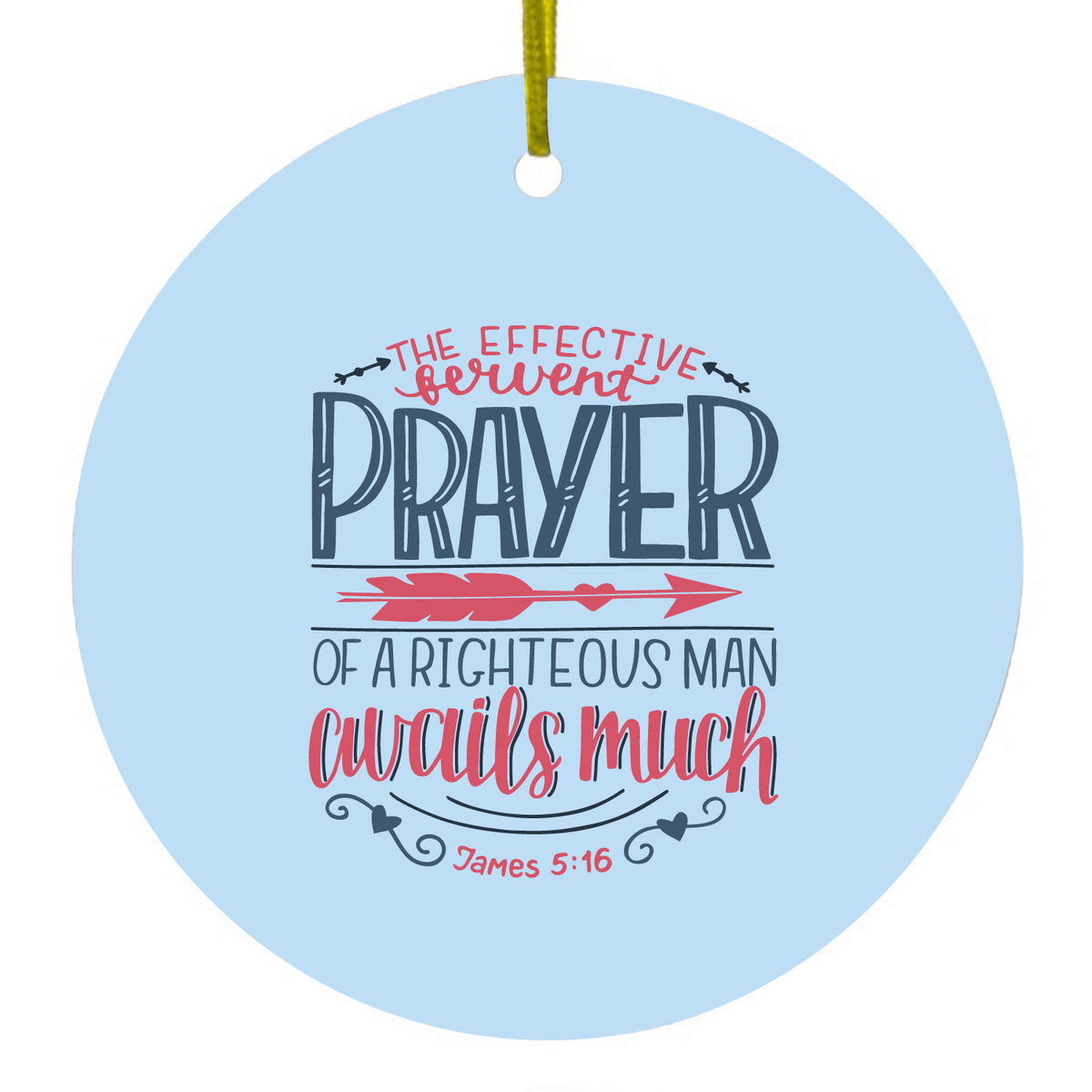 Effective Fervent Pray of a Righteous Man Ceramic Ornament