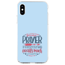DistinctInk® Clear Shockproof Hybrid Case for Apple iPhone / Samsung Galaxy / Google Pixel - James 5:16 - Effective Fervent Pray of a Righteous Man