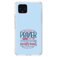 DistinctInk® Clear Shockproof Hybrid Case for Apple iPhone / Samsung Galaxy / Google Pixel - James 5:16 - Effective Fervent Pray of a Righteous Man