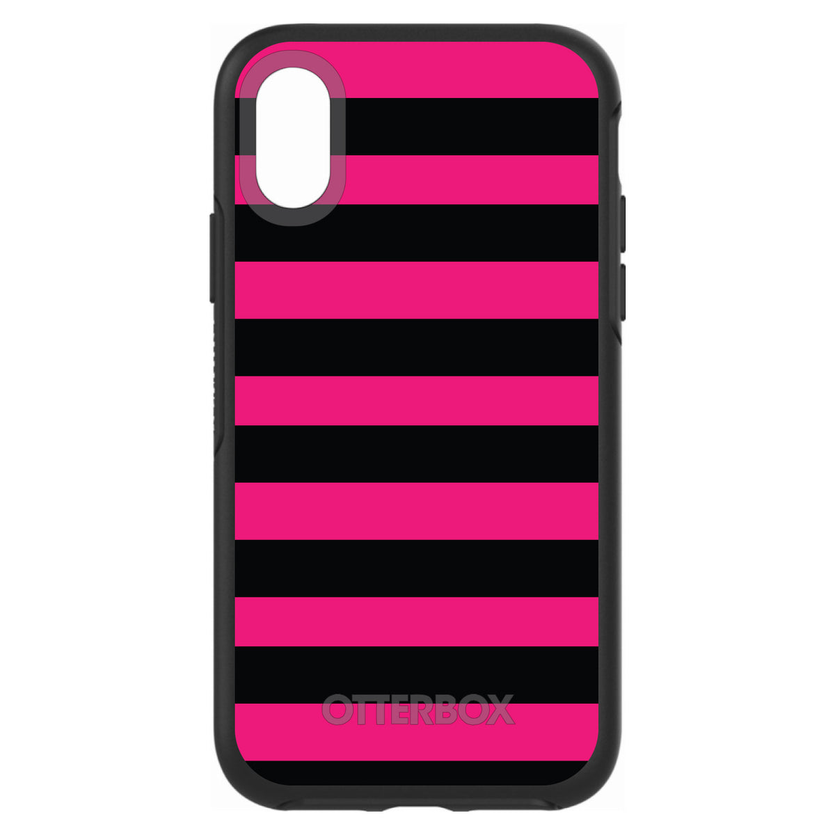Black & Pink Bold Stripes OtterBox Symmetry Case for iPhone & Galaxy, view 4