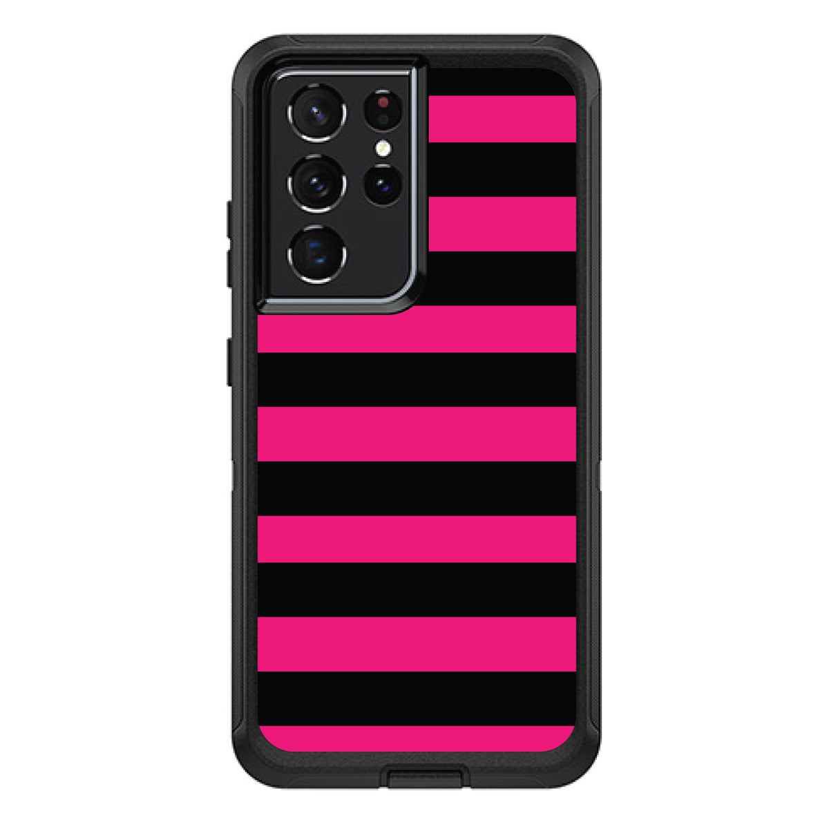 Black & Pink Bold Stripes OtterBox Defender Case for iPhone & Galaxy, view 7
