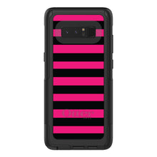 DistinctInk OtterBox Commuter Series Case for Apple iPhone or Samsung Galaxy - Black & Pink Bold Stripes