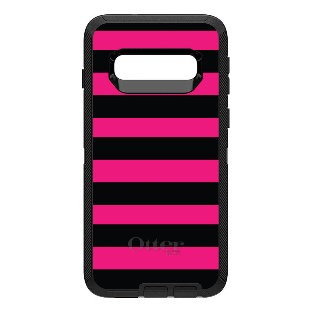 Black & Pink Bold Stripes OtterBox Defender Case for iPhone & Galaxy, view 9