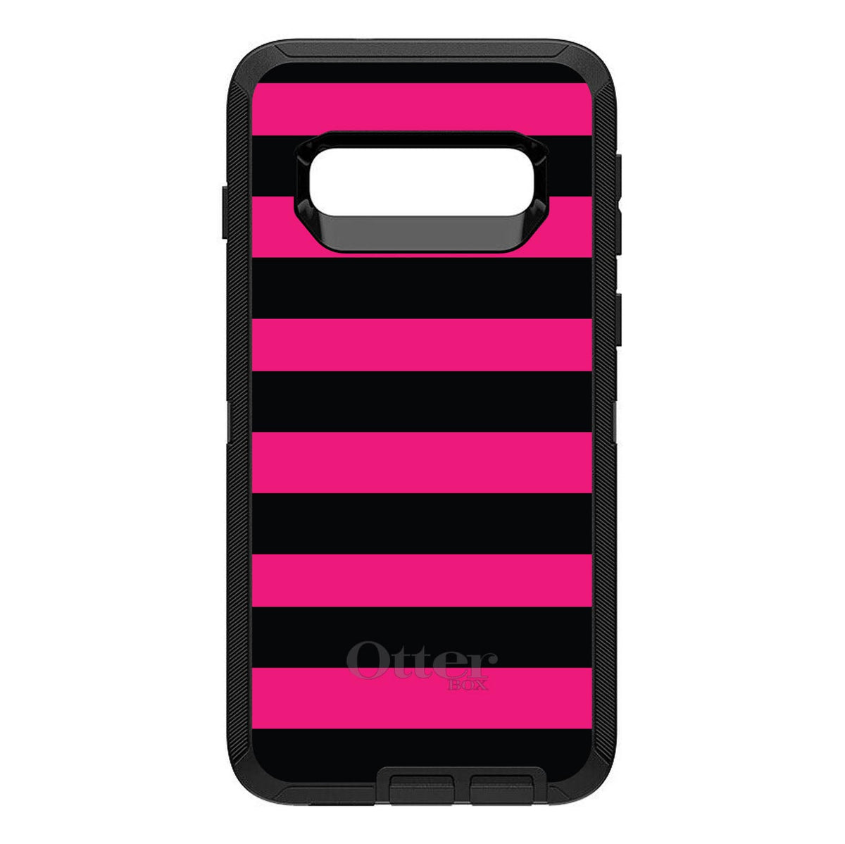 Black & Pink Bold Stripes OtterBox Defender Case for iPhone & Galaxy, view 9