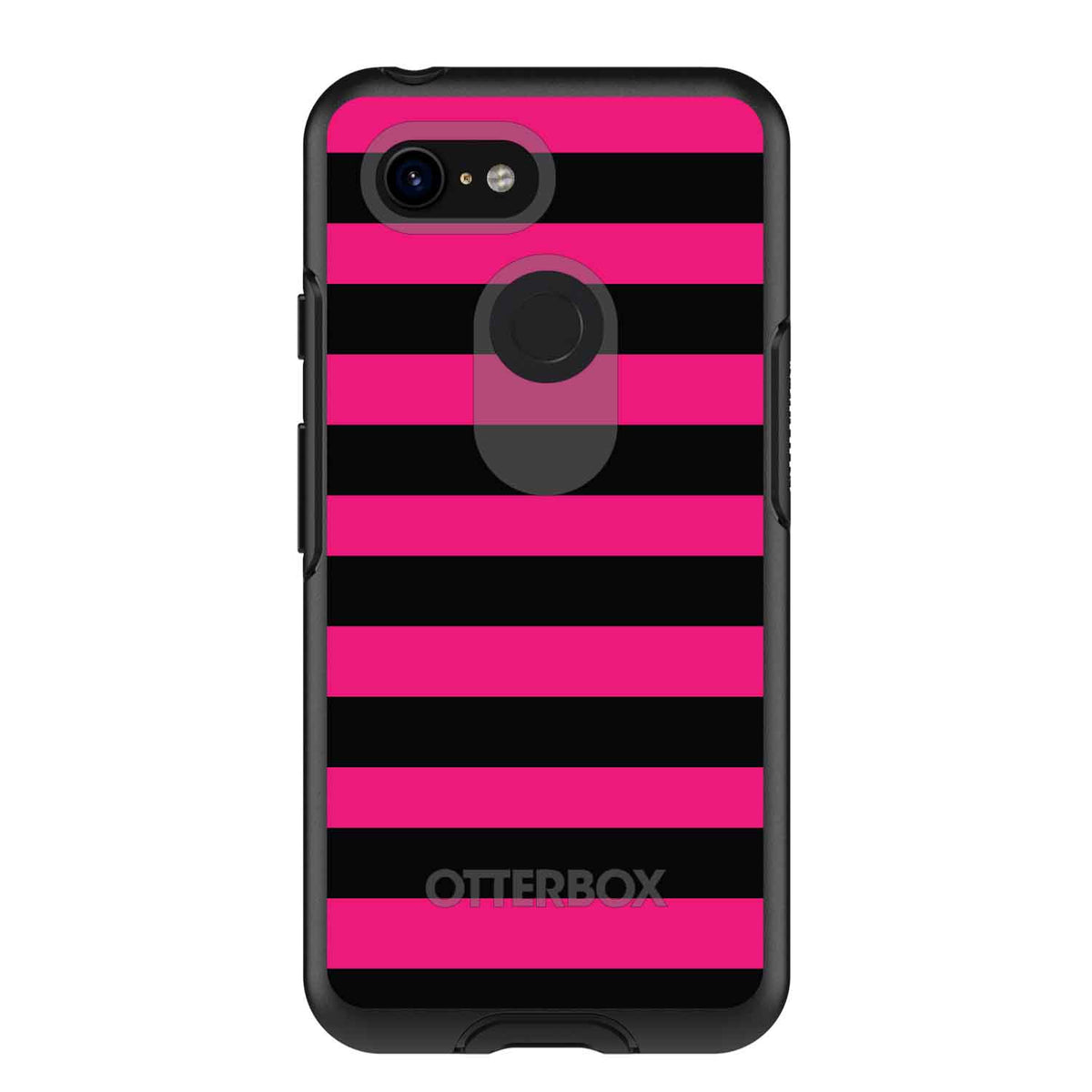 Black & Pink Bold Stripes OtterBox Symmetry Case for iPhone & Galaxy, view 15