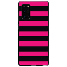 DistinctInk® Hard Plastic Snap-On Case for Apple iPhone or Samsung Galaxy - Black & Pink Bold Stripes