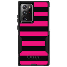 DistinctInk OtterBox Commuter Series Case for Apple iPhone or Samsung Galaxy - Black & Pink Bold Stripes