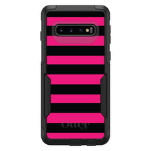 DistinctInk OtterBox Commuter Series Case for Apple iPhone or Samsung Galaxy - Black & Pink Bold Stripes