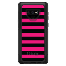 DistinctInk OtterBox Commuter Series Case for Apple iPhone or Samsung Galaxy - Black & Pink Bold Stripes