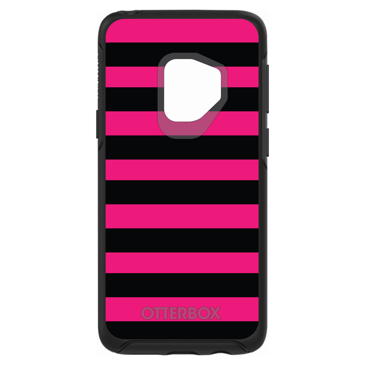 Black & Pink Bold Stripes OtterBox Symmetry Case for iPhone & Galaxy, view 8