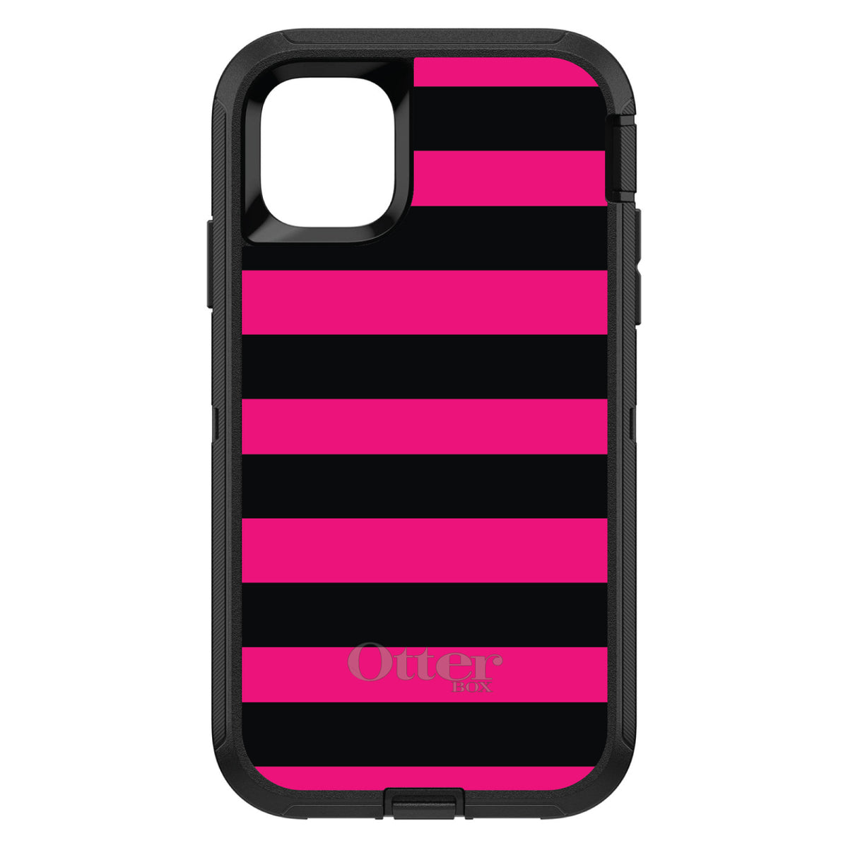 Black & Pink Bold Stripes OtterBox Defender Case for iPhone & Galaxy, view 2