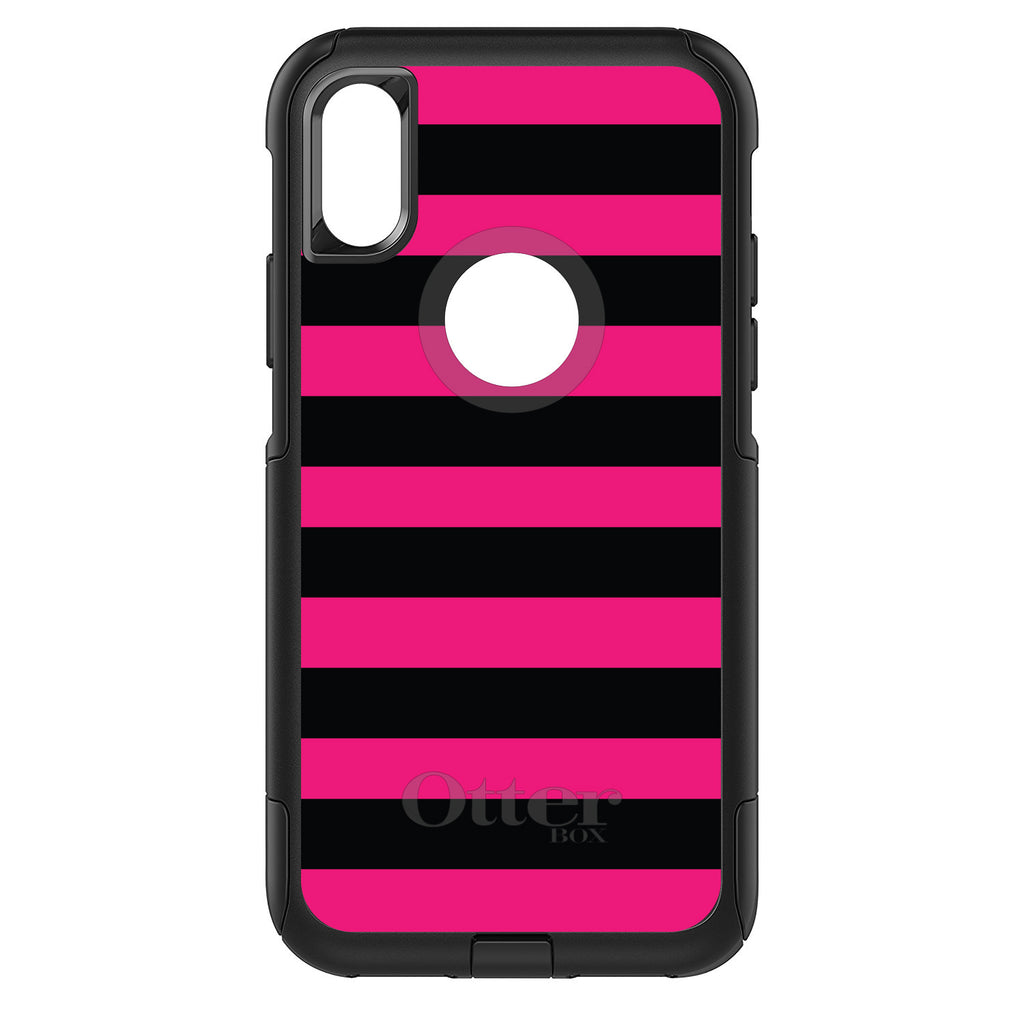 Black & Pink Bold Stripes OtterBox Commuter Case for iPhone & Galaxy, view 3