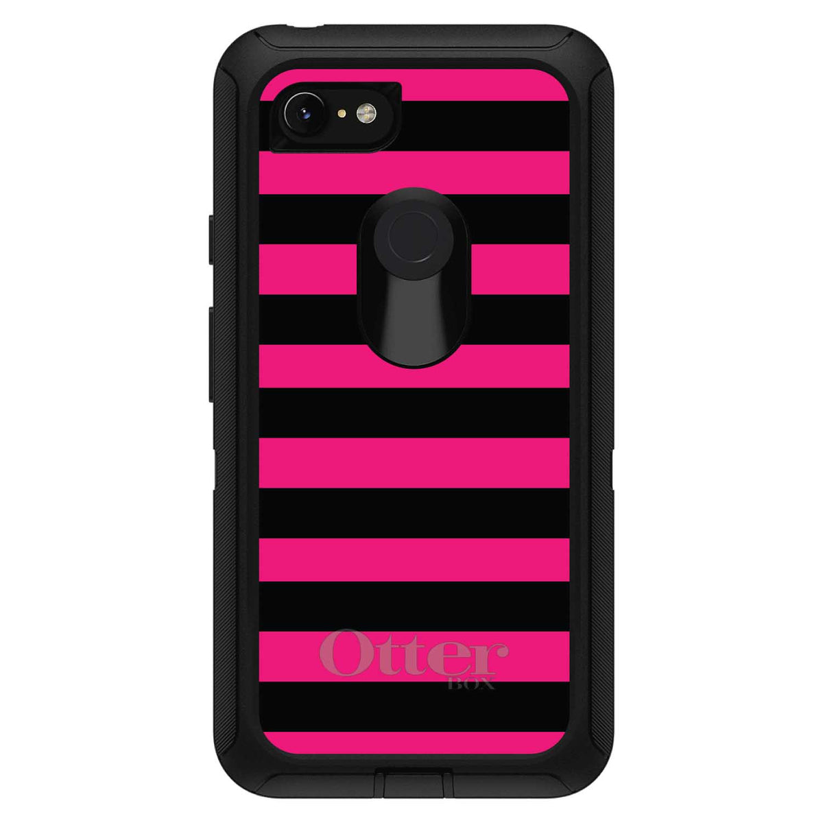 Black & Pink Bold Stripes OtterBox Defender Case for iPhone & Galaxy, view 18