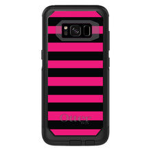 DistinctInk OtterBox Commuter Series Case for Apple iPhone or Samsung Galaxy - Black & Pink Bold Stripes