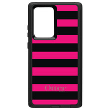 DistinctInk™ OtterBox Defender Series Case for Apple iPhone / Samsung Galaxy / Google Pixel - Black & Pink Bold Stripes