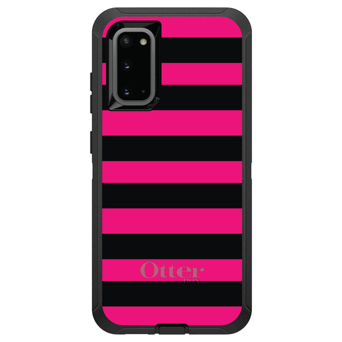 Black & Pink Bold Stripes OtterBox Defender Case for iPhone & Galaxy, view 8