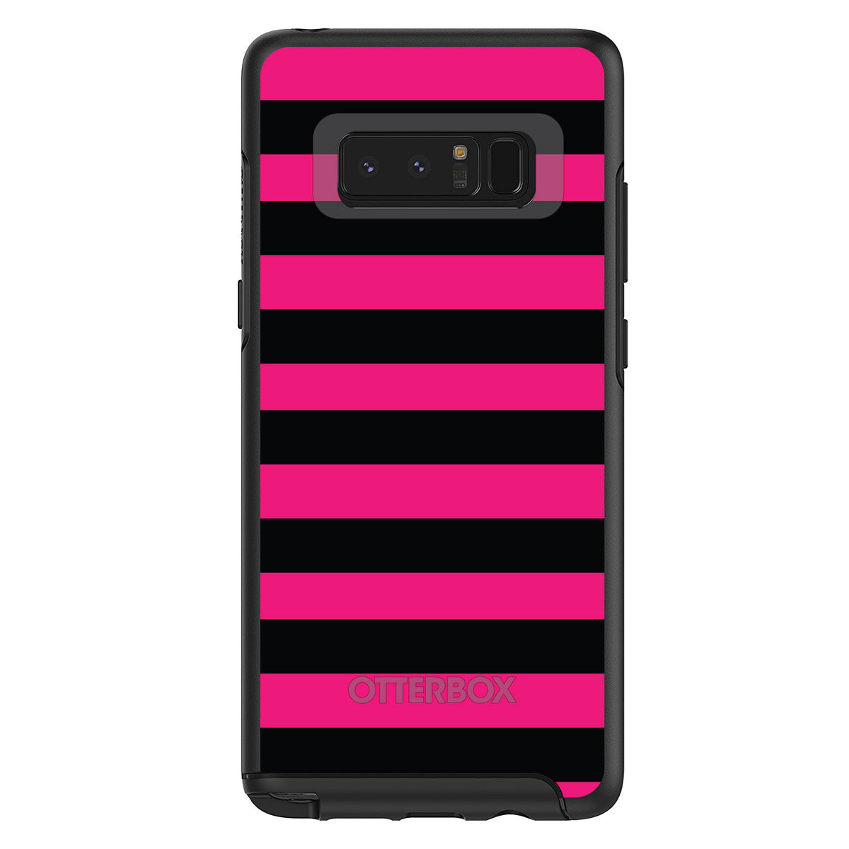 Black & Pink Bold Stripes OtterBox Symmetry Case for iPhone & Galaxy, view 14