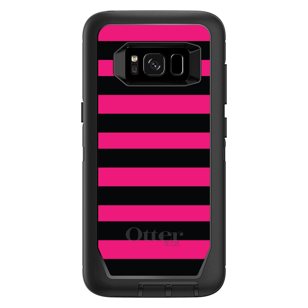 Black & Pink Bold Stripes OtterBox Defender Case for iPhone & Galaxy, view 12
