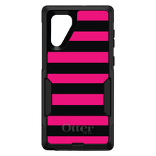 DistinctInk OtterBox Commuter Series Case for Apple iPhone or Samsung Galaxy - Black & Pink Bold Stripes
