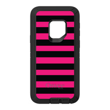 DistinctInk™ OtterBox Defender Series Case for Apple iPhone / Samsung Galaxy / Google Pixel - Black & Pink Bold Stripes