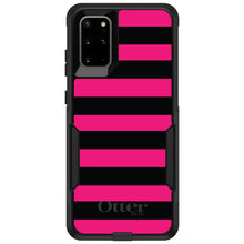 DistinctInk OtterBox Commuter Series Case for Apple iPhone or Samsung Galaxy - Black & Pink Bold Stripes