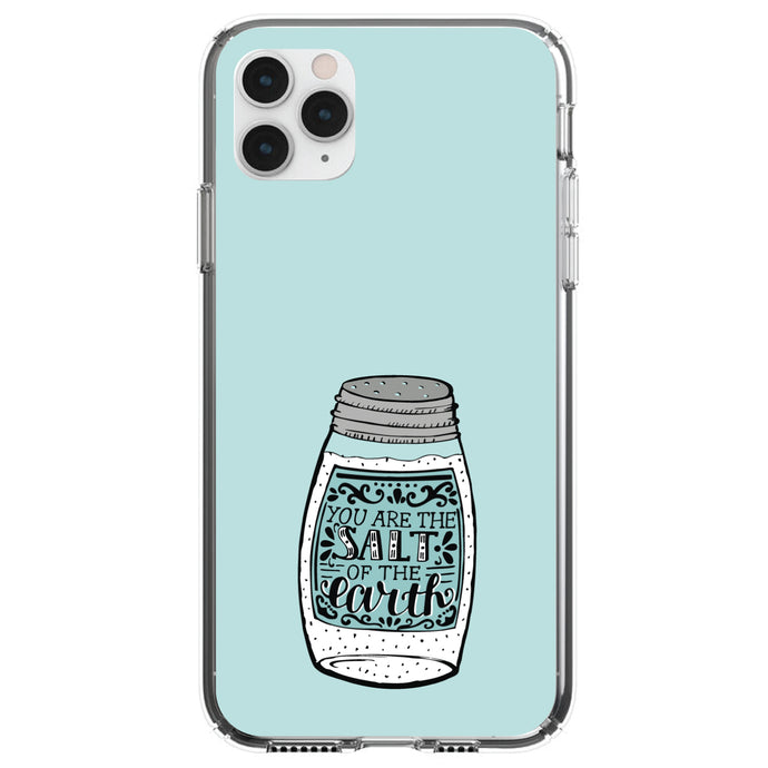 DistinctInk® Clear Shockproof Hybrid Case for Apple iPhone / Samsung Galaxy / Google Pixel - You Are the Salt of the Earth - Shaker