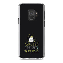 DistinctInk® Clear Shockproof Hybrid Case for Apple iPhone / Samsung Galaxy / Google Pixel - You Are the Salt of the Earth - Black Yellow