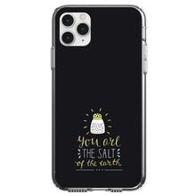 DistinctInk® Clear Shockproof Hybrid Case for Apple iPhone / Samsung Galaxy / Google Pixel - You Are the Salt of the Earth - Black Yellow